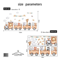 Muursticker voor kinderkamer Dieren in de trein